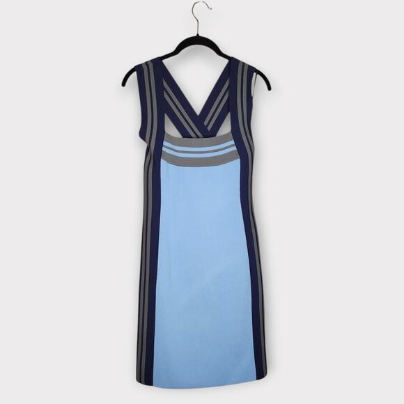 NEW Maeve Womens Sporty Stripe Mini Dress Blue Green M Bodycon Y2K Retro Glam - Picture 2 of 13